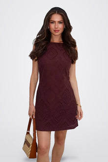 Chocolate Broderie Racer Neck Slip Mini Dress | Amari Sydney