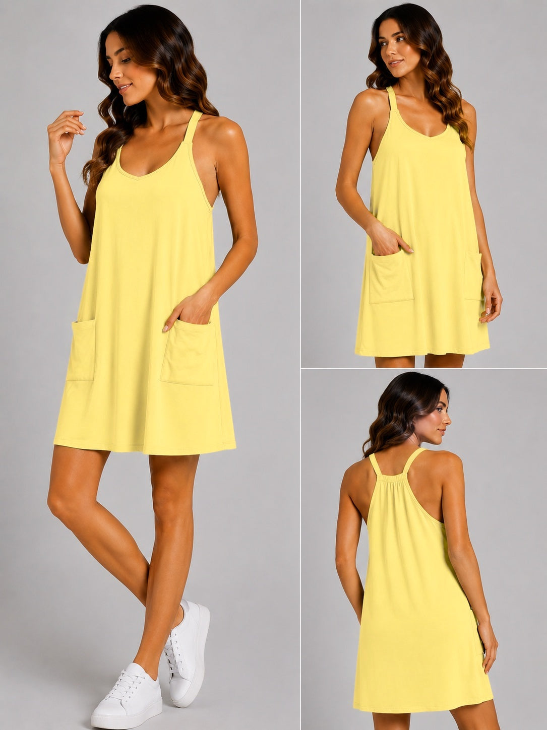 Cotton Athleisure Romper Dress - Sundrop