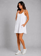 Cotton Athleisure Romper Dress - White Side