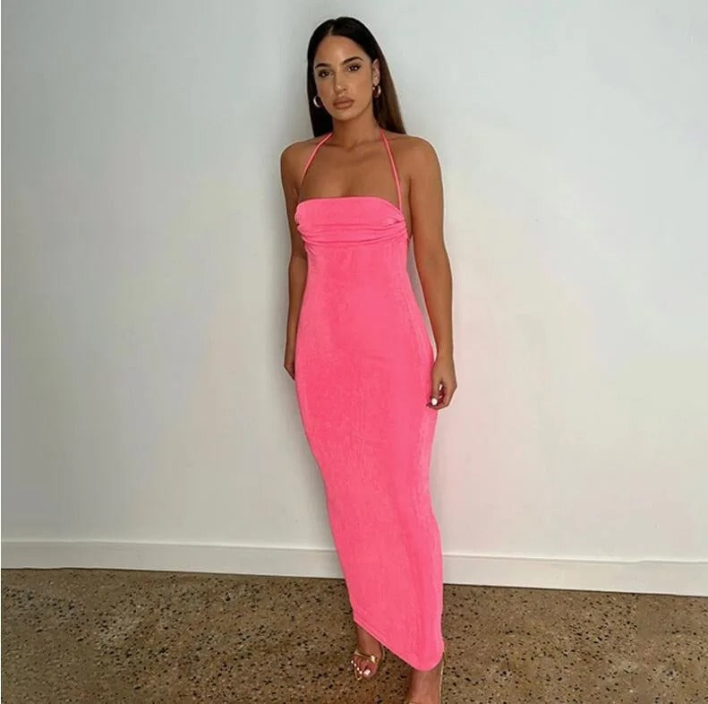 Women's Elegant Ruched Maxi Dress