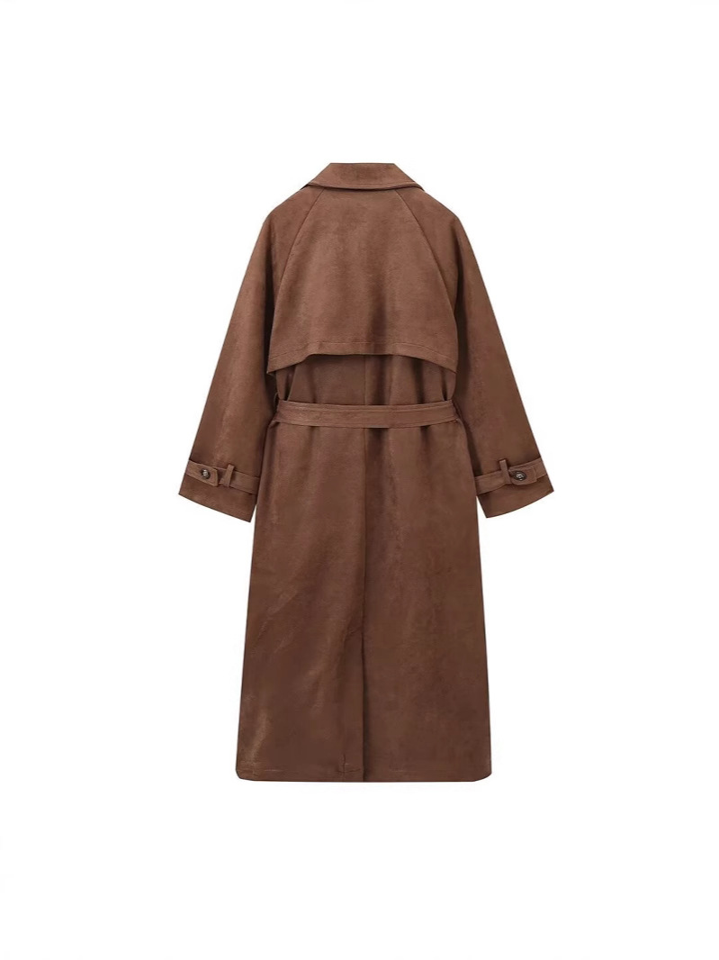 Women's Leopard Print Long Trench Coat