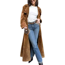 Women's Leopard Print Long Trench Coat