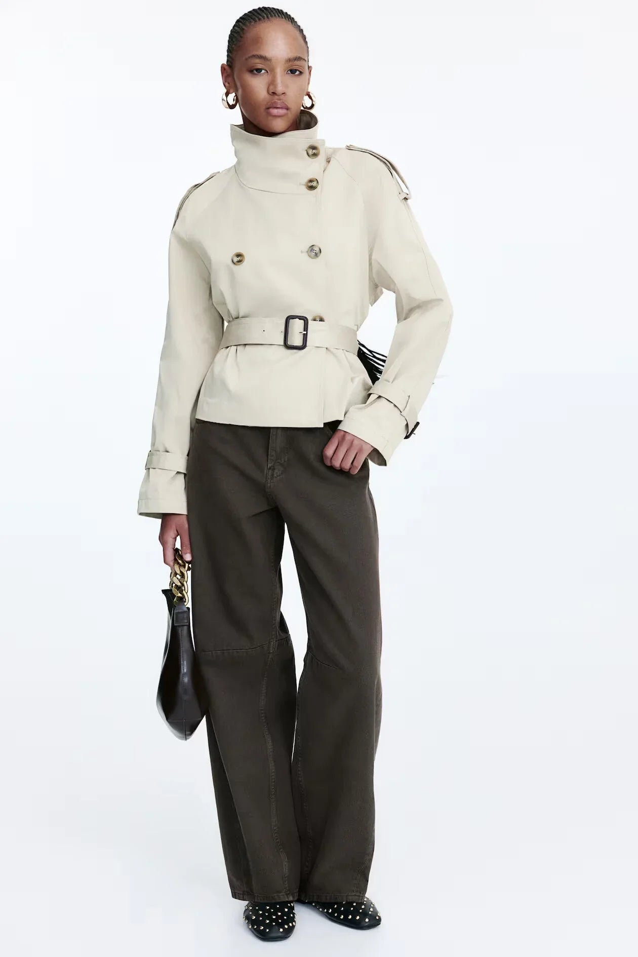 BUTTONED TRENCH COAT