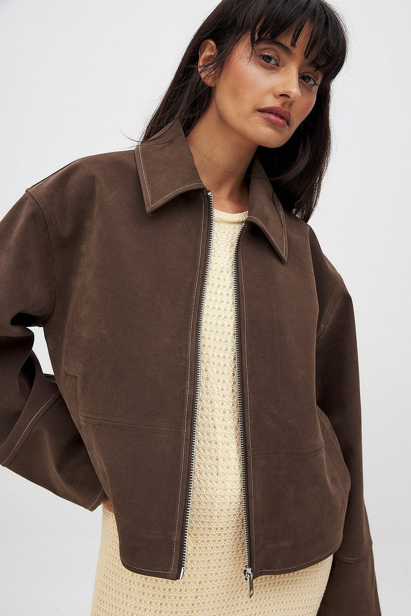 SUEDE ZIP JACKET