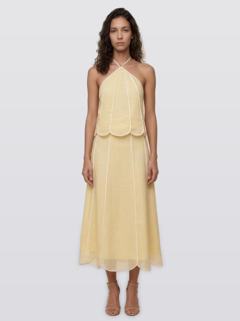 Soleil Scalloped Midi Skirt | Amari Sydney
