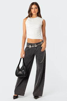 Raelynn Washed Low Rise Jeans | Amari Sydney