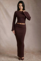 Anise Ribbed Maxi Skirt Set | Amari Sydney