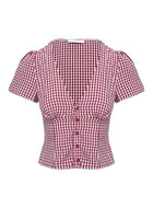 HONEY RED GINGHAM TOP | Amari Sydney