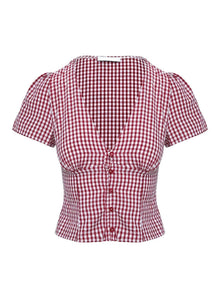 HONEY RED GINGHAM TOP | Amari Sydney