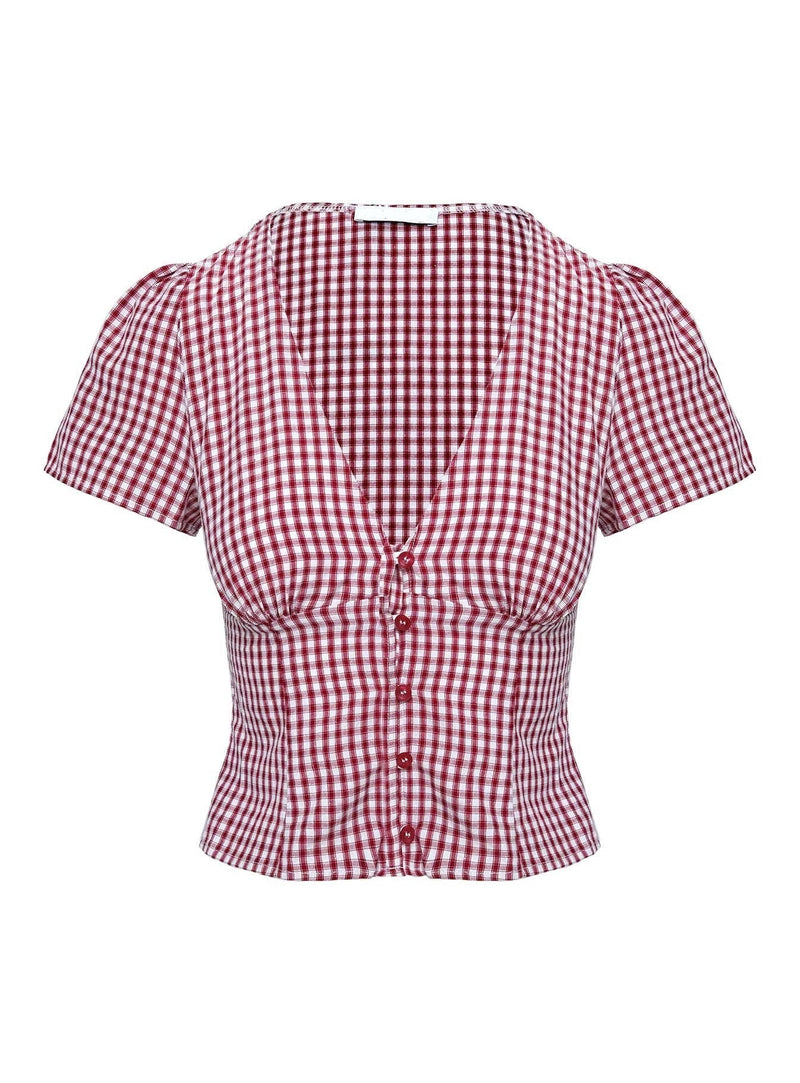 HONEY RED GINGHAM TOP | Amari Sydney