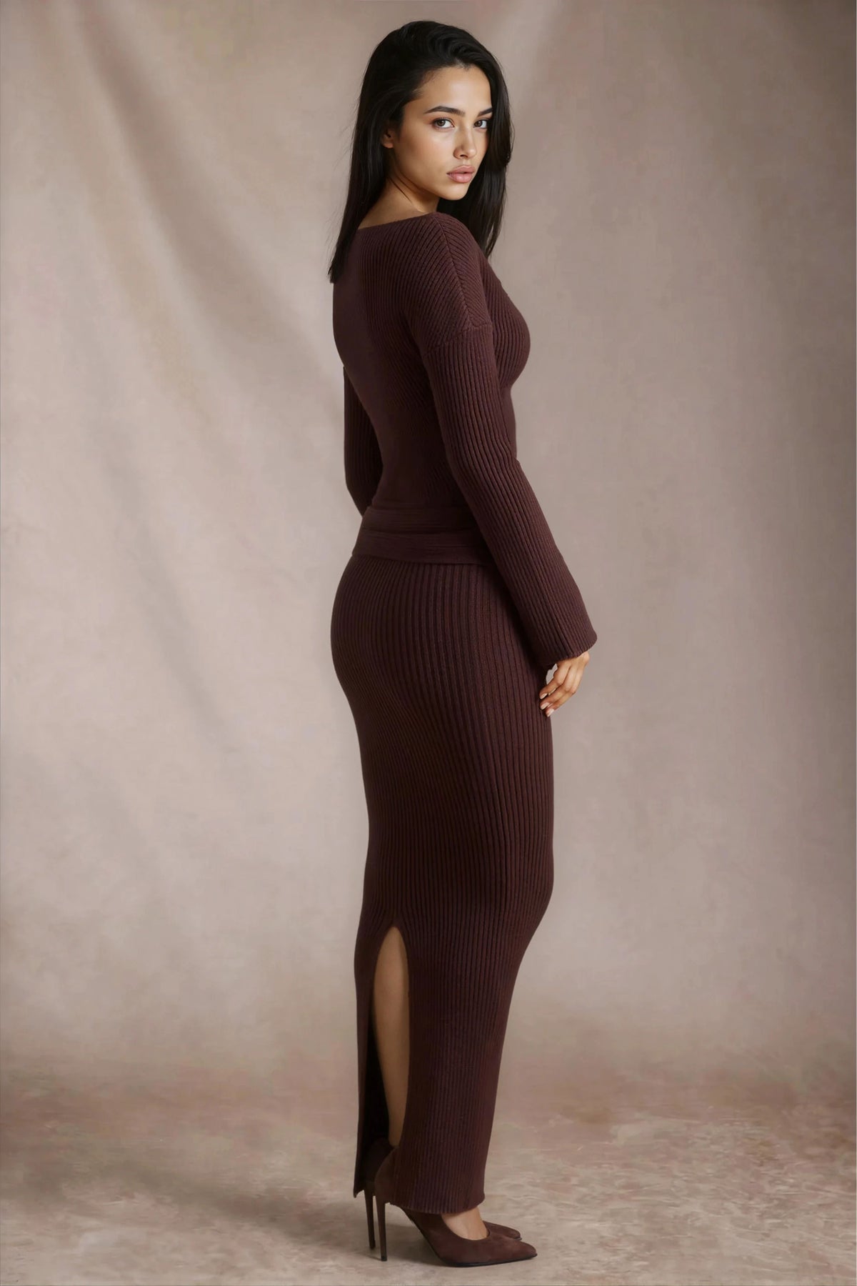 Anise Ribbed Maxi Skirt Set | Amari Sydney