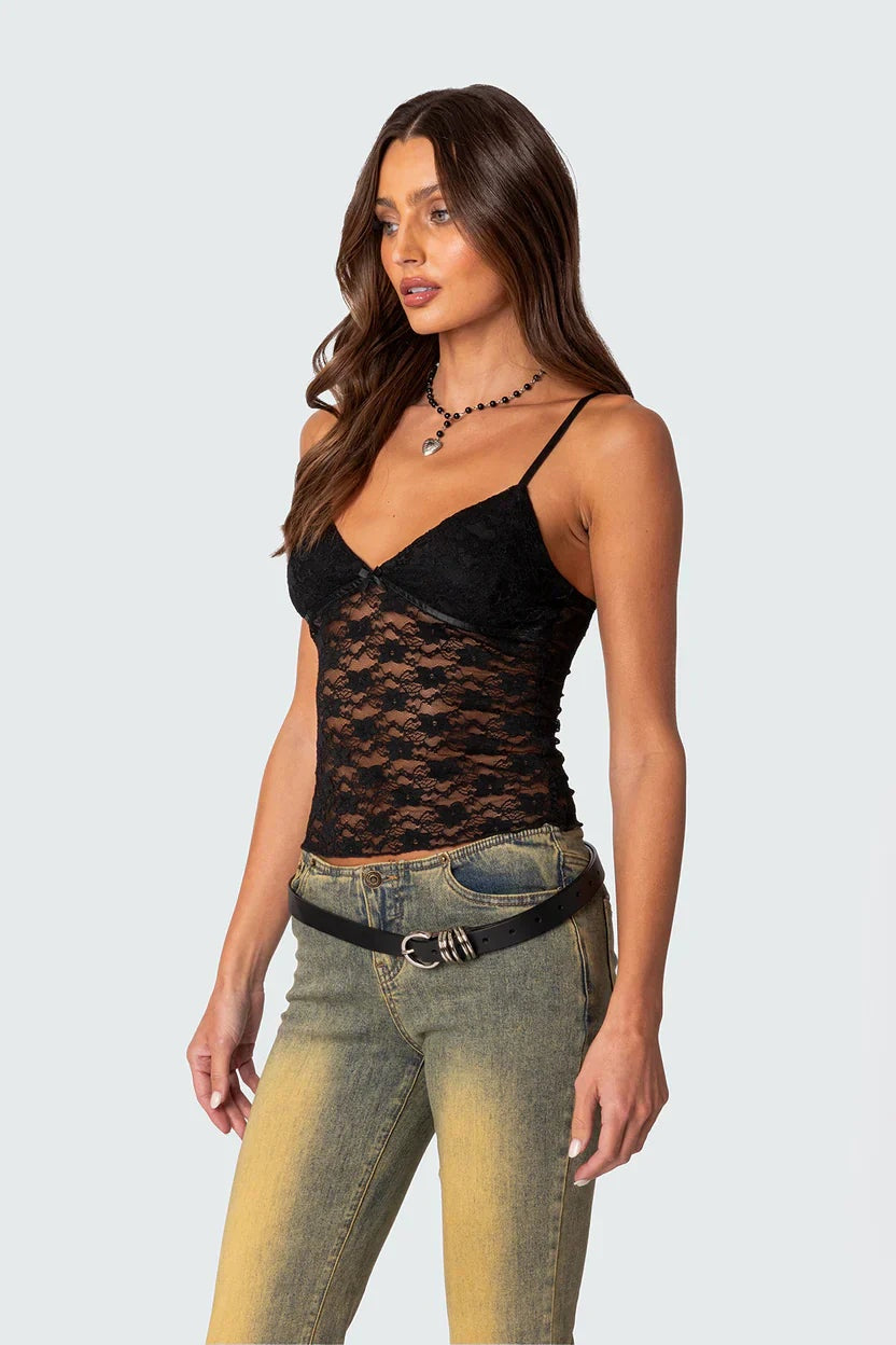 AZALEA SHEER LACE TOP | Amari Sydney