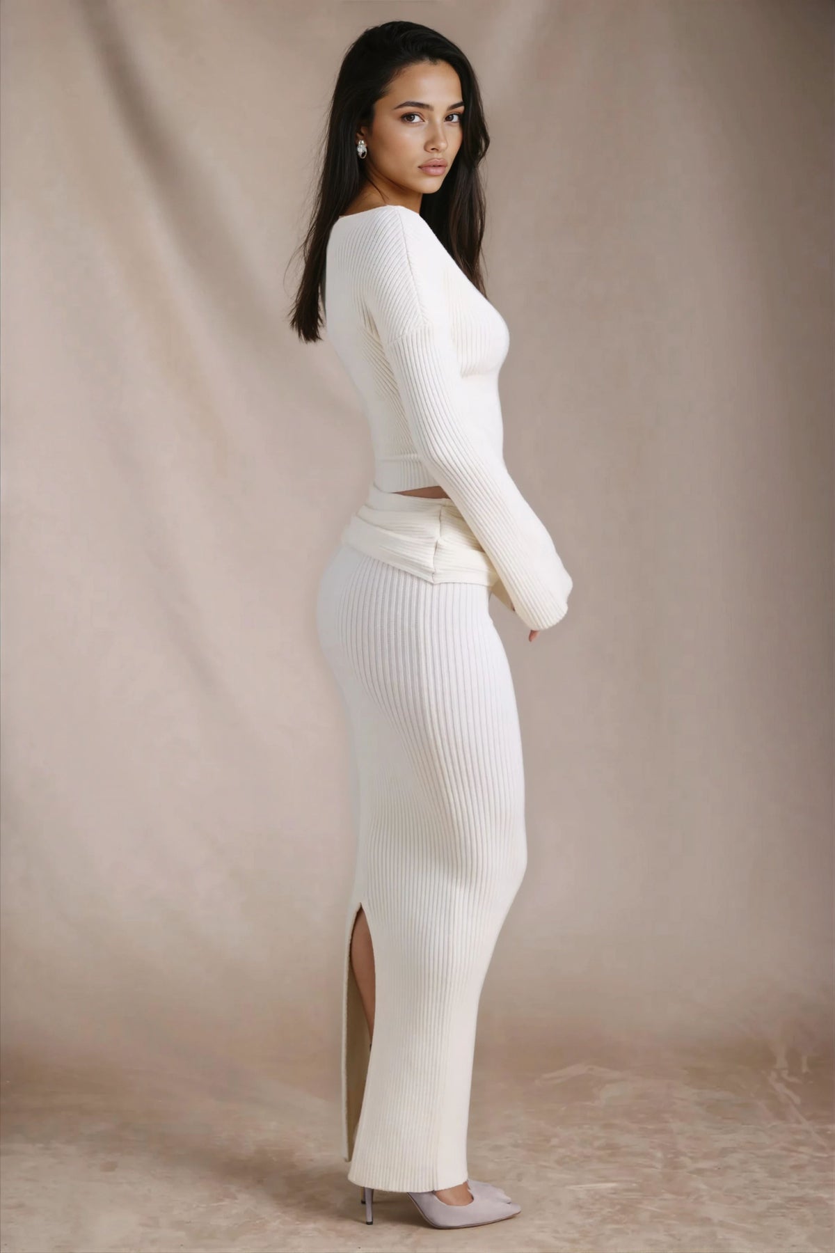 Anise Ribbed Maxi Skirt Set | Amari Sydney