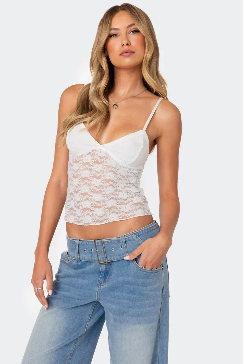 AZALEA SHEER LACE TOP | Amari Sydney