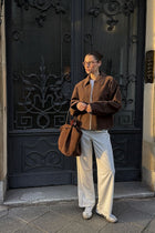Brown Seude Zip Jacket