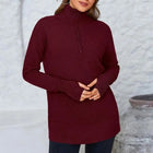zipper Long Sleeve Knit Sweater