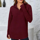 zipper Long Sleeve Knit Sweater