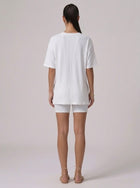 Nova Oversized Crewneck & Biker Shorts Set in White - Back View | AMARI Sydney