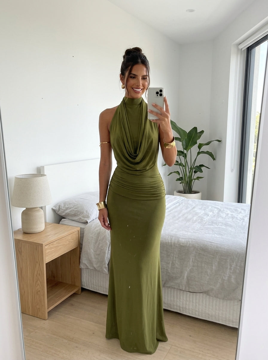 Customer Review Selfie - Chloe M. wearing Olive Green