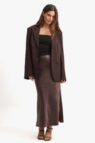 SATIN MIDI SKIRT