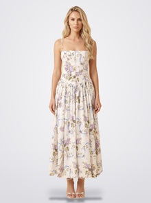 The Florence Floral Corset Maxi Dress in Garden Bloom | Amari Sydney
