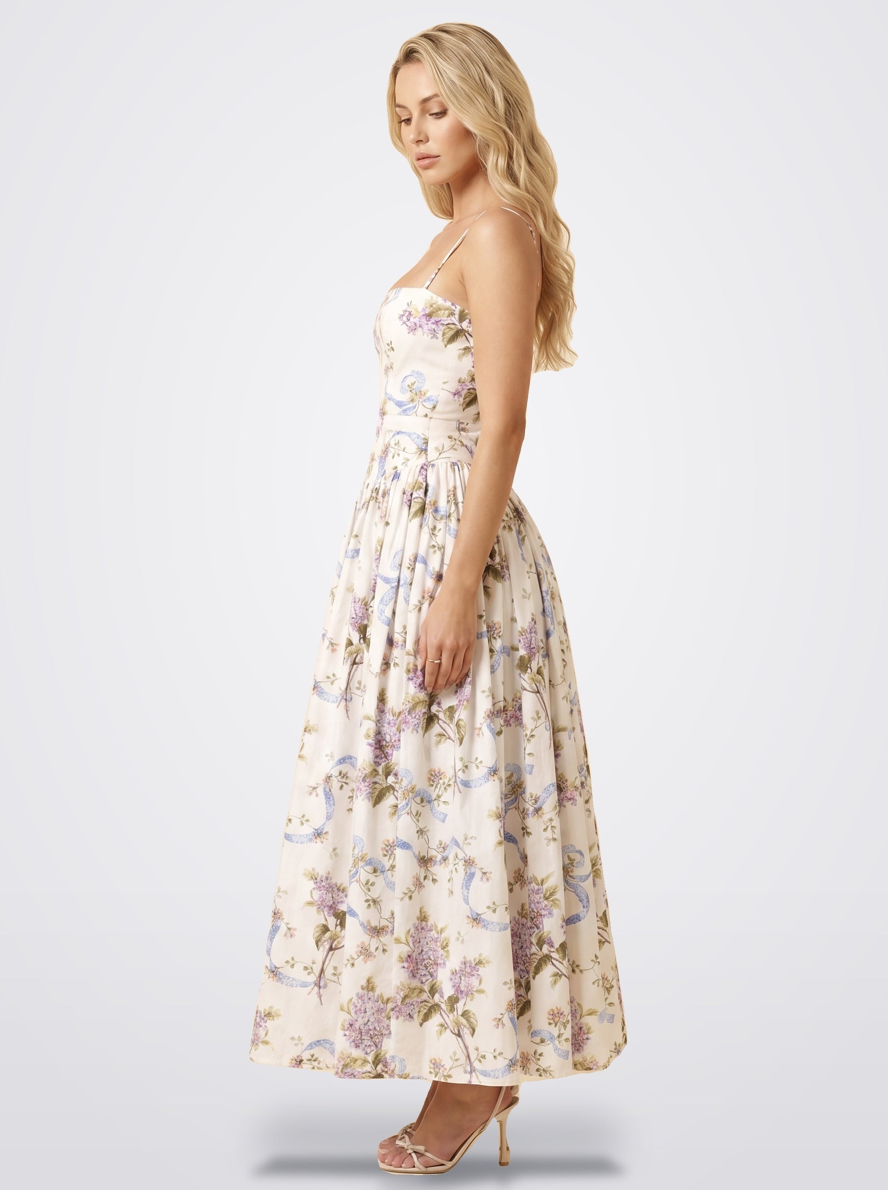 The Florence Floral Corset Maxi Dress in Garden Bloom | Amari Sydney
