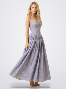 The Florence Floral Corset Maxi Dress in Midnight Floral | Amari Sydney