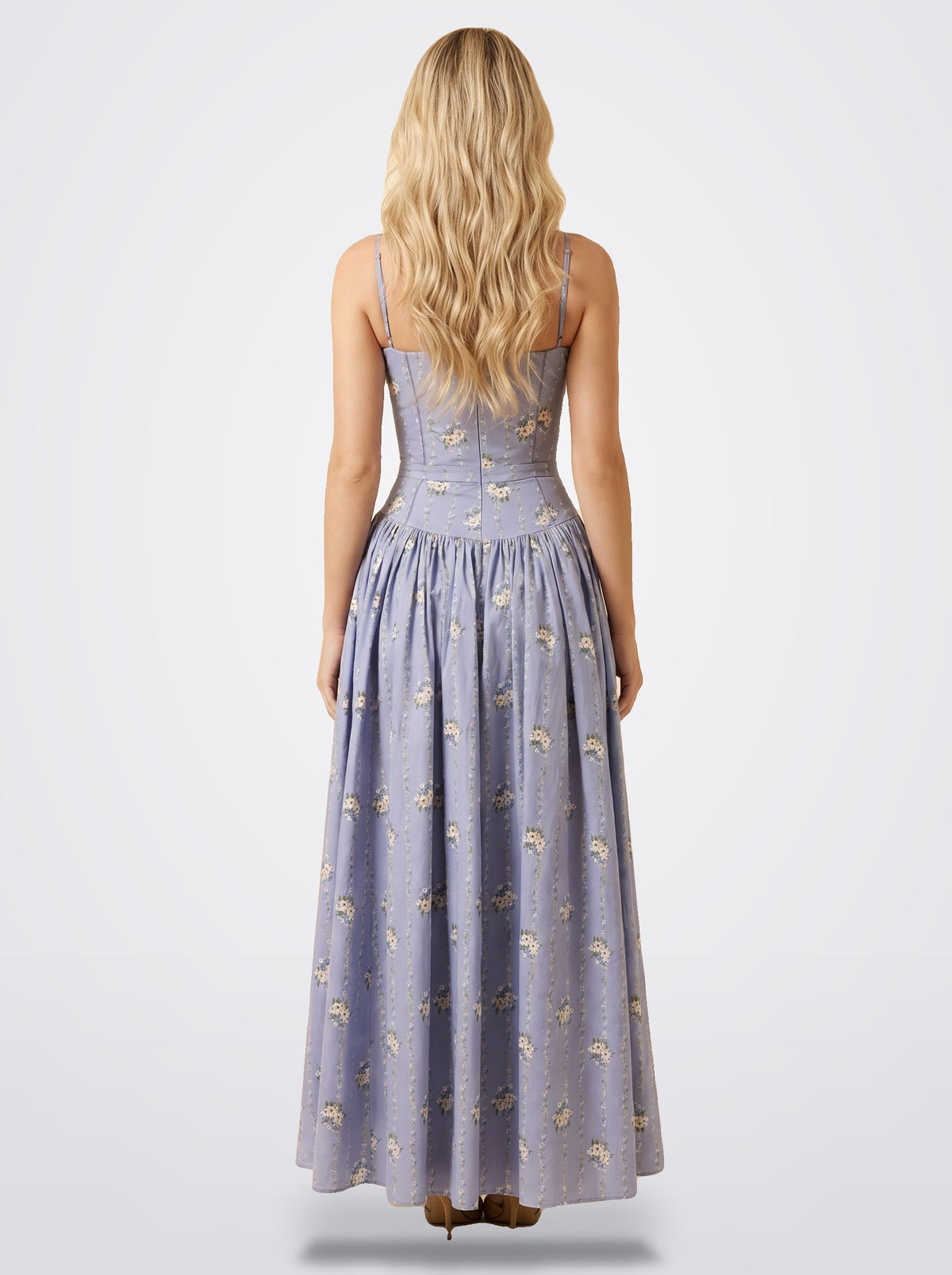 The Florence Floral Corset Maxi Dress in Midnight Floral | Amari Sydney