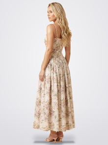 The Florence Floral Corset Maxi Dress in Golden Floral | Amari Sydney