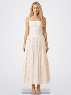 The Florence Floral Corset Maxi Dress in Whisper Floral | Amari Sydney