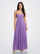 The Sienna Pleated Maxi Dress in Lavender Aura - Front View | Amari Sydney