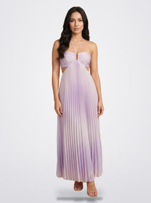 The Sienna Pleated Maxi Dress in Lilac - Front View | Amari Sydney