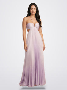 The Sienna Pleated Maxi Dress in Lilac - Side View | Amari Sydney
