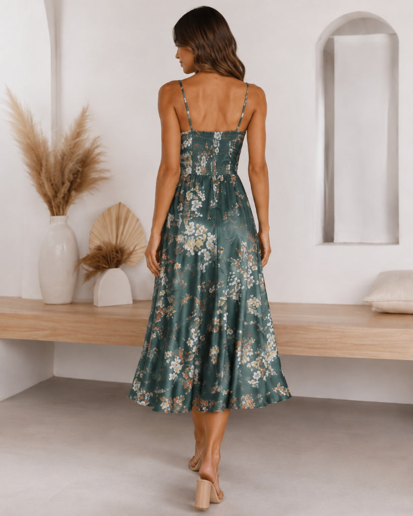 The Dreamers Midi Dress - Back View with Adjustable Straps Amari Sydney