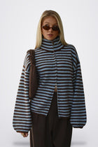 Women's Striped Fleece Pullover | Amari Sydney
