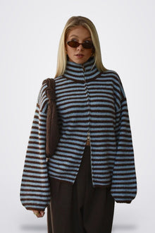 Women's Striped Fleece Pullover | Amari Sydney