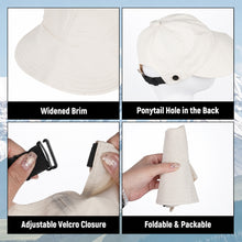 Women Wide Brim Sun Visor Hat - Ponytail Hole & Velcro Closure Amari Sydney